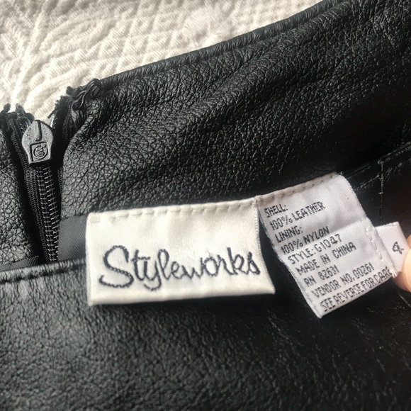 Vintage Styleworks 100% Leather 90’s Bodycon Dress - Picture 4 of 6